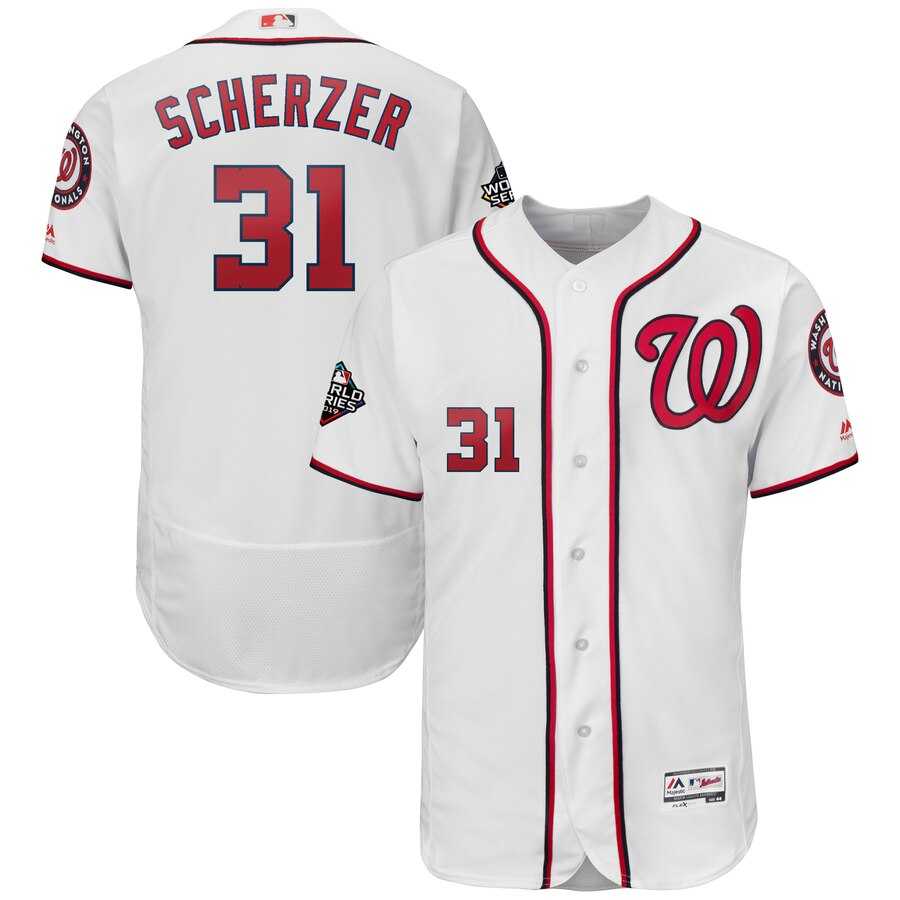 Nationals 31 Max Scherzer White 2019 World Series Bound FlexBase Jersey,We sell and wholesale Nationals 31 Max Scherzer White 2019 World Series Bound FlexBase Jersey on line form chian!
